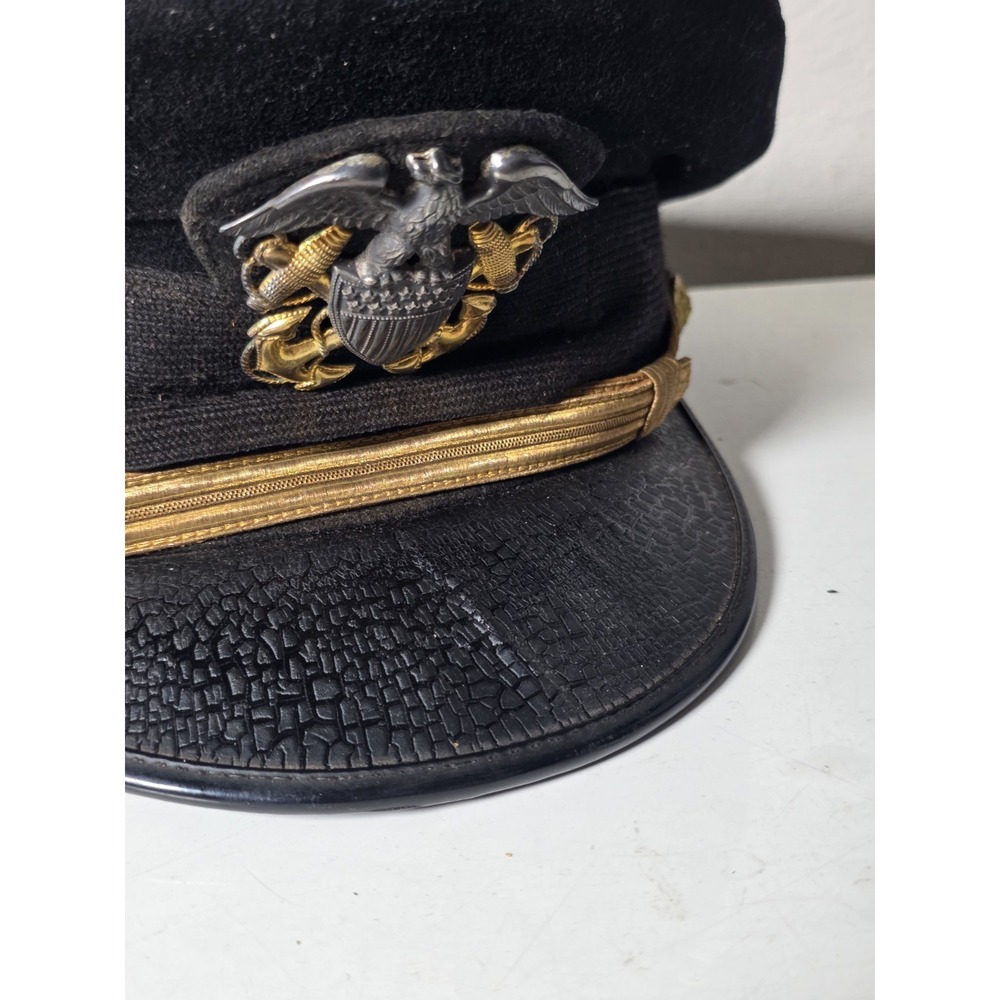 US MARITIME SERVICE OFFICER'S VISOR CAP W/BULLION CAP BADGE